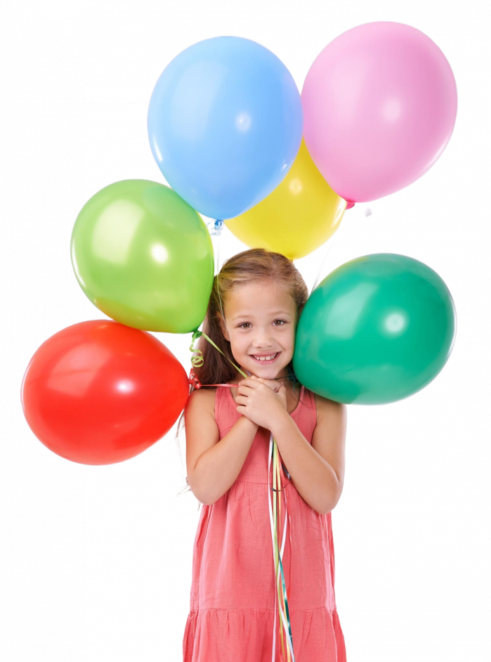 niña con globos